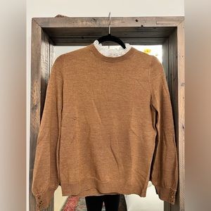 Sézane Lace collar sweater, sz S